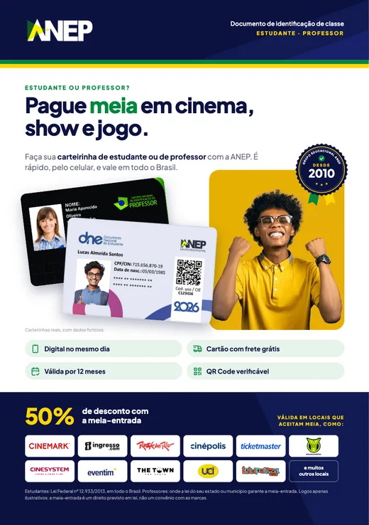 Panfleto da carteirinha